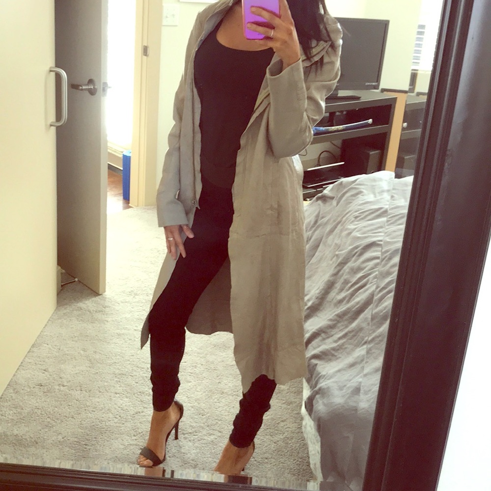 Cigno Nero Leather Trench Jacket